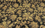 Designer Kilim Rug Inspired Floral Upholstery Chenille Fabric- Black - Fancy Styles Fabric Pierre Frey Lee Jofa Brunschwig & Fils
