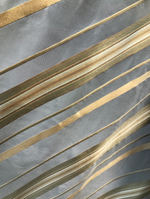 Lady Grace 100% Silk Taffeta Drapery Fabric - Stripe Blue And Gold GFSAB0001 - Fancy Styles Fabric Pierre Frey Lee Jofa Brunschwig & Fils
