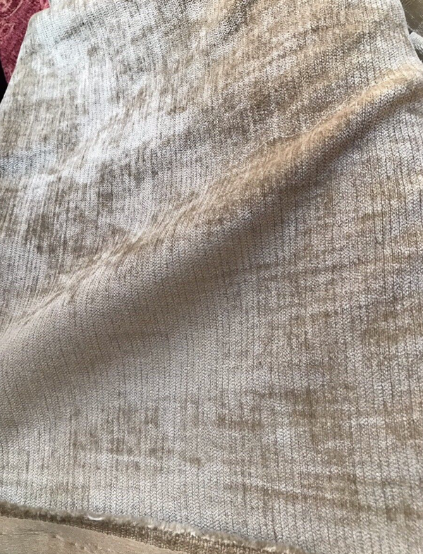 Designer Velvet Chenille Fabric - Antique Taupe Beige - Upholstery - Fancy Styles Fabric Pierre Frey Lee Jofa Brunschwig & Fils