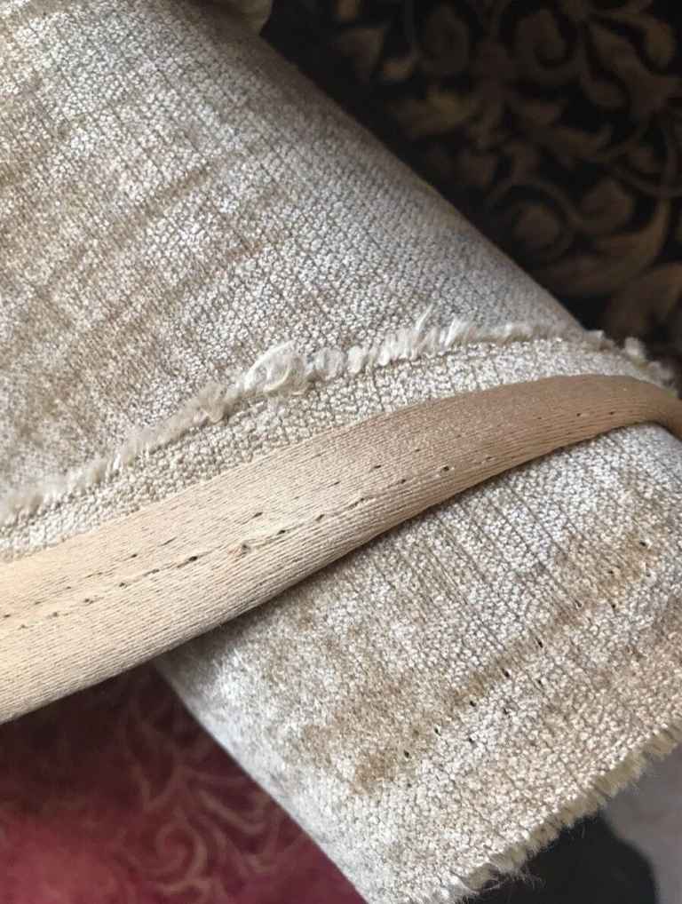 Designer Velvet Chenille Fabric - Antique Taupe Beige - Upholstery - Fancy Styles Fabric Pierre Frey Lee Jofa Brunschwig & Fils