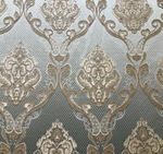 NEW King Eliot Antique Inspired Eggshell Silver Blue Satin Brocade Upholstery Fabric - Fancy Styles Fabric Pierre Frey Lee Jofa Brunschwig & Fils