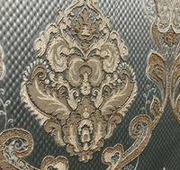 NEW King Eliot Antique Inspired Eggshell Silver Blue Satin Brocade Upholstery Fabric - Fancy Styles Fabric Pierre Frey Lee Jofa Brunschwig & Fils