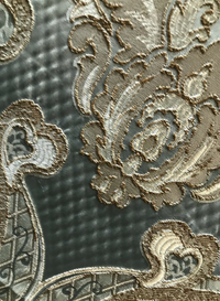 NEW King Eliot Antique Inspired Eggshell Silver Blue Satin Brocade Upholstery Fabric - Fancy Styles Fabric Pierre Frey Lee Jofa Brunschwig & Fils