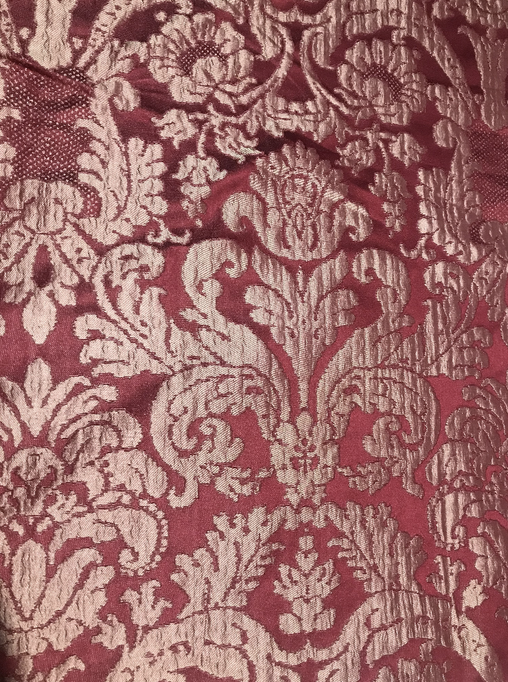 Duke Marcus 100% Silk Taffeta Damask Interior Design Fabric - Rouge Red - Fancy Styles Fabric Pierre Frey Lee Jofa Brunschwig & Fils