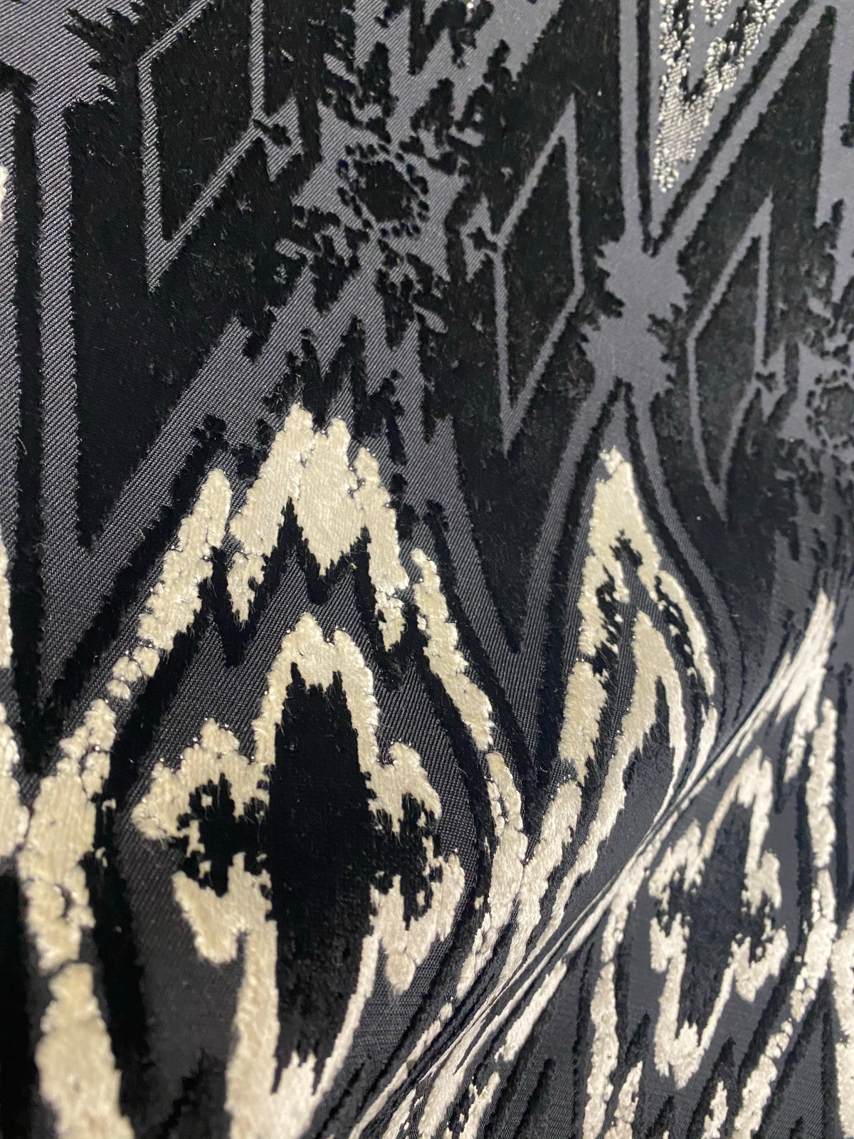 NEW! Prince Vanny Zig Zag Upholstery Chenille Fabric- Black and Grey - Fancy Styles Fabric Pierre Frey Lee Jofa Brunschwig & Fils