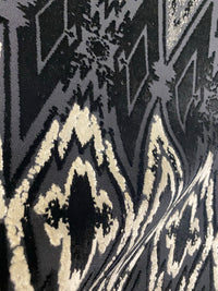 NEW! Prince Vanny Zig Zag Upholstery Chenille Fabric- Black and Grey - Fancy Styles Fabric Pierre Frey Lee Jofa Brunschwig & Fils
