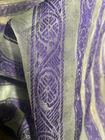 NEW Princess Charmayanne 100% Silk Organza Jewel Blue & Magenta Iridescent  Fabric