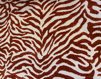 NEW Queen Claudia Designer Upholstery Heavyweight Burnout Zebra Chenille Fabric- Rust Red BTY - Fancy Styles Fabric Pierre Frey Lee Jofa Brunschwig & Fils