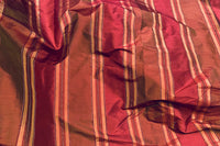 NEW Queen River Novelty 100% Silk Dupioni Embroidered Stripe Fabric - Red Burgundy - Fancy Styles Fabric Pierre Frey Lee Jofa Brunschwig & Fils