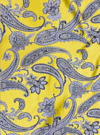 NEW Queen Kat Jacquard Satin Paisley Fabric Made in Italy- Upholstery & Drapery- Yellow - Fancy Styles Fabric Pierre Frey Lee Jofa Brunschwig & Fils