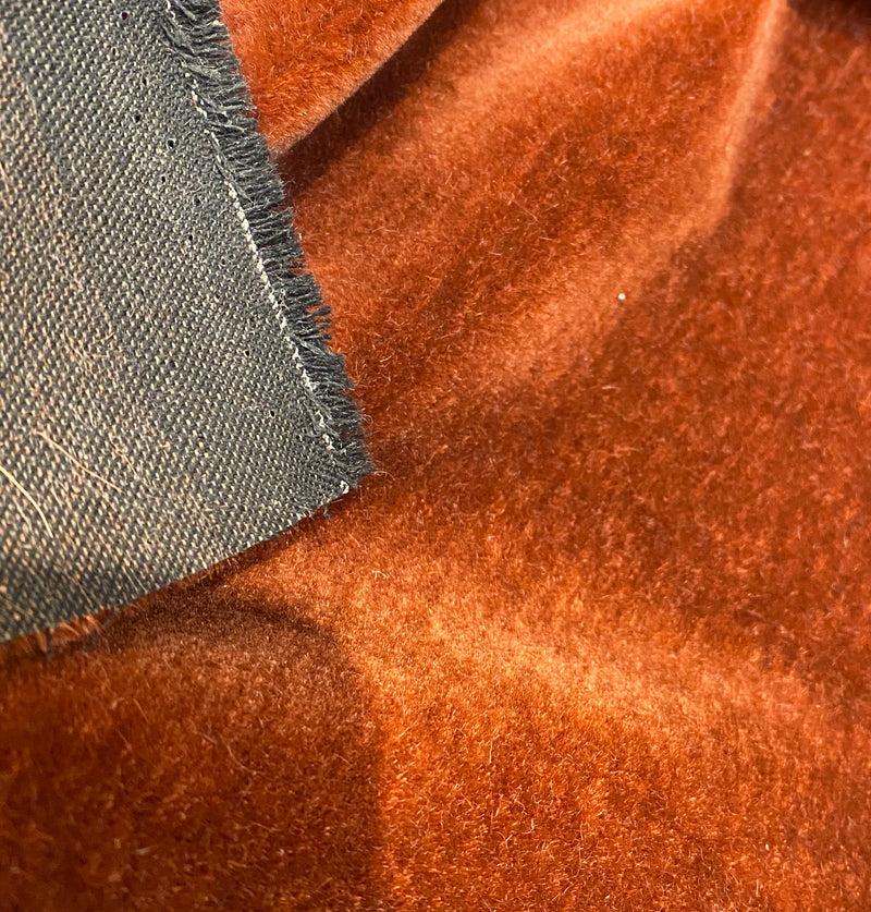 NEW Prince Hudson 100% Mohair Heavy Weight Velvet Upholstery Fabric - Rust Red - Fancy Styles Fabric Pierre Frey Lee Jofa Brunschwig & Fils