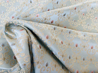 NEW Queen Chantal Novelty Ritz Neoclassical Brocade Dot Satin Fabric - Louis Blue - Fancy Styles Fabric Pierre Frey Lee Jofa Brunschwig & Fils