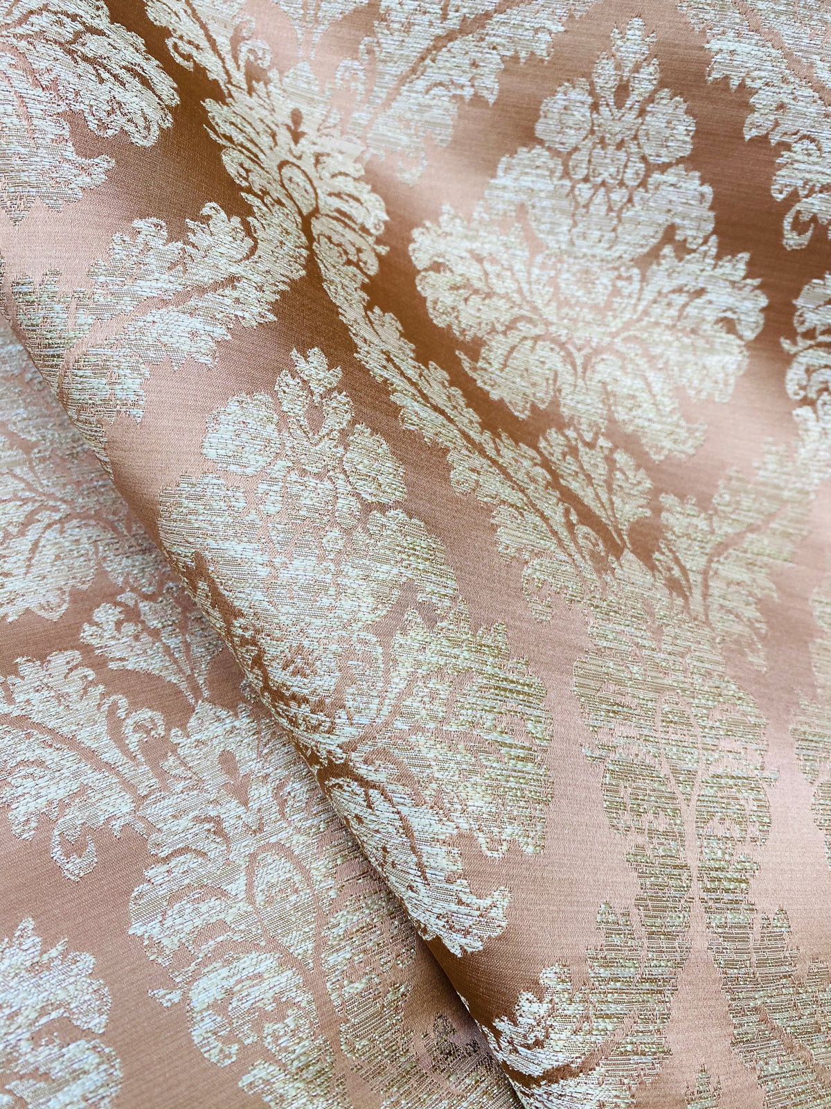 NEW! Princess Penelope Brocade Medallion Fabric- Salmon Pink - Fancy Styles Fabric Pierre Frey Lee Jofa Brunschwig & Fils