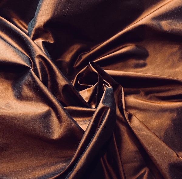 NEW Lady Lisa Designer 100% Silk Taffeta Fabric in Copper with Black Iridescence - Fancy Styles Fabric Pierre Frey Lee Jofa Brunschwig & Fils