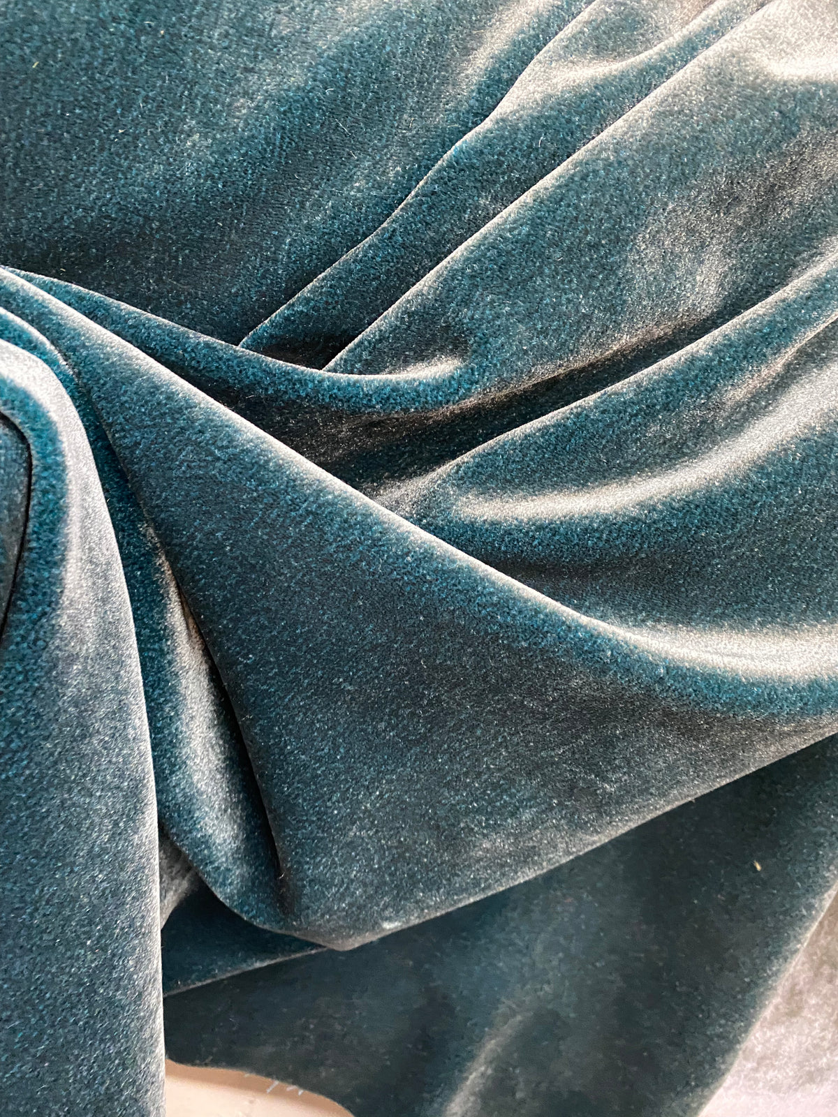 NEW! Prince Hudson- 100% Mohair Upholstery Velvet Fabric - Iridescent Teal - Fancy Styles Fabric Pierre Frey Lee Jofa Brunschwig & Fils