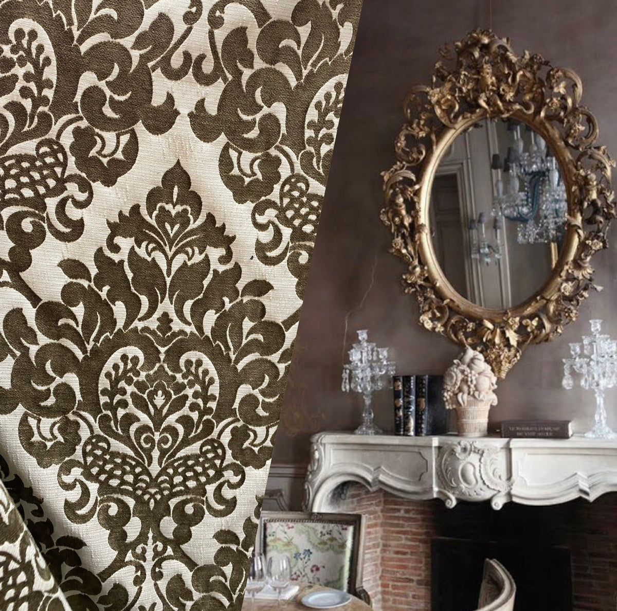 NEW! Queen Letty Made In Italy Velvet Fabric- Medallion - Upholstery - Fancy Styles Fabric Pierre Frey Lee Jofa Brunschwig & Fils