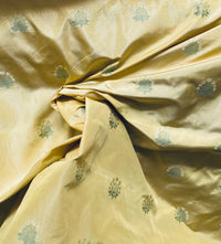 NEW Lady York Novelty Medallion Embroidered 100% Silk Fabric in French Yellow - Fancy Styles Fabric Pierre Frey Lee Jofa Brunschwig & Fils