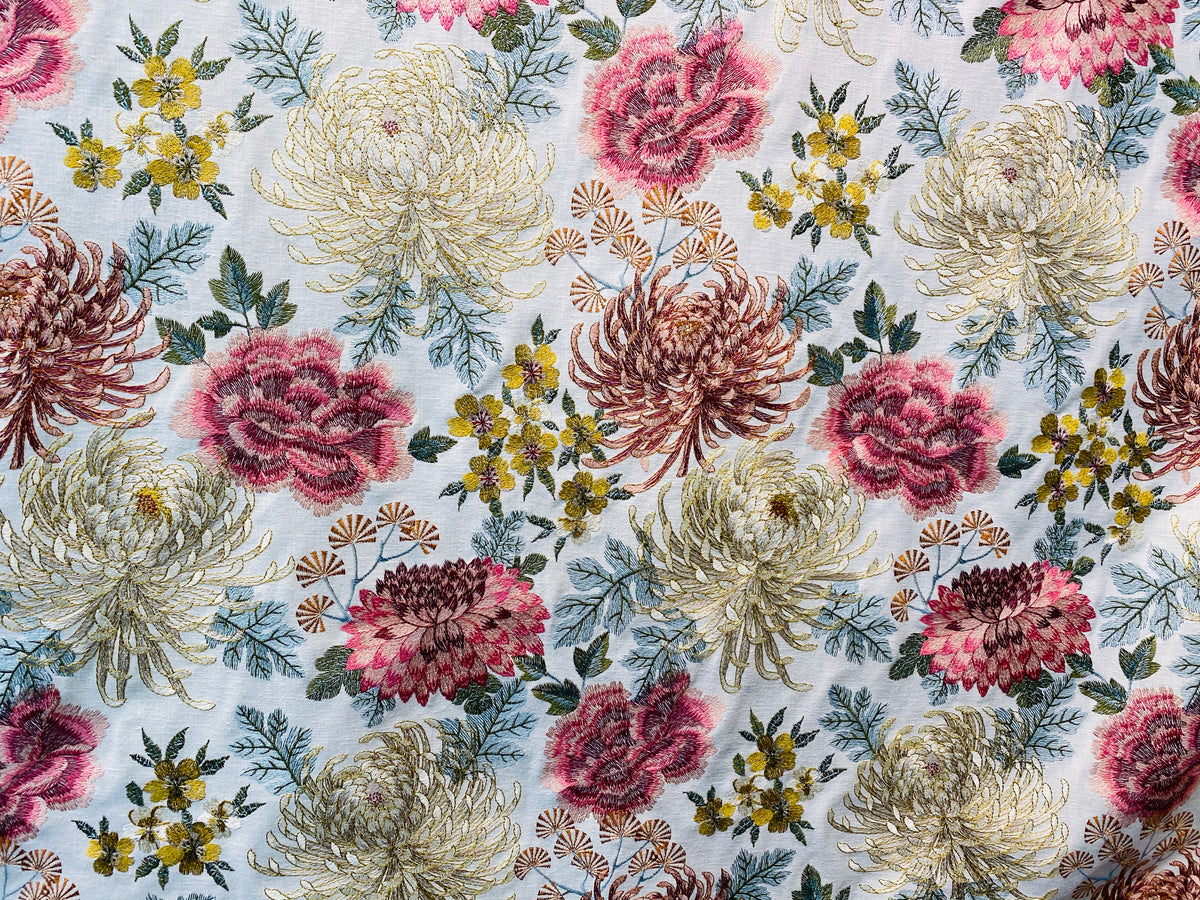 NEW! Lady Larissa Novelty Floral Embroidery Upholstery & Decorating Fabric - Fancy Styles Fabric Pierre Frey Lee Jofa Brunschwig & Fils