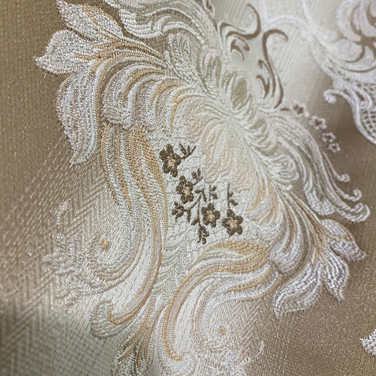 NEW King Louis XIV Novelty Neoclassical Brocade Medallion Floral Satin Fabric - Taupe - Fancy Styles Fabric Pierre Frey Lee Jofa Brunschwig & Fils