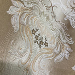 NEW King Louis XIV Novelty Neoclassical Brocade Medallion Floral Satin Fabric - Taupe