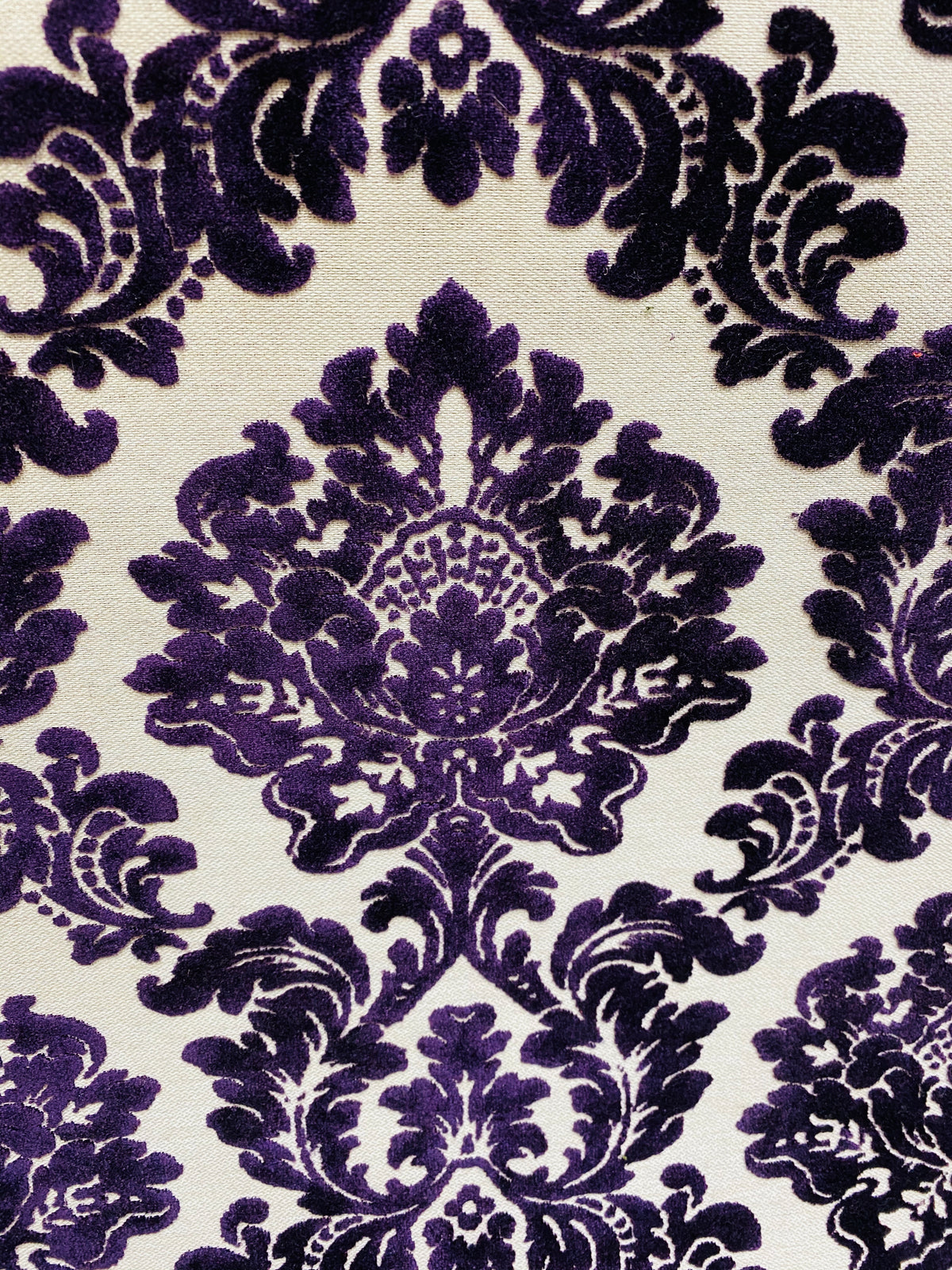NEW! Duke Gabriel Designer Damask Burnout Chenille Velvet Fabric - Purple - Fancy Styles Fabric Pierre Frey Lee Jofa Brunschwig & Fils