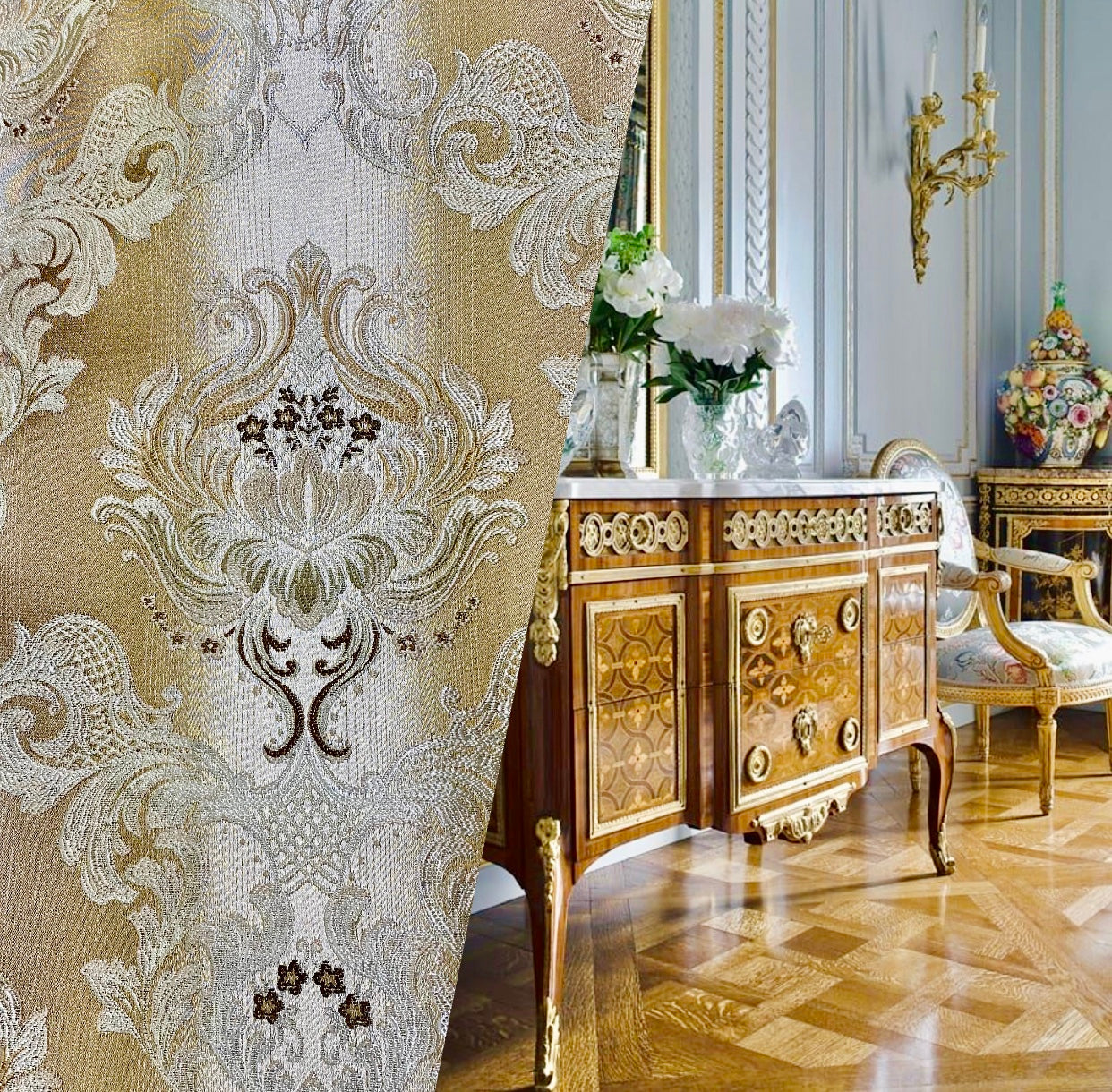 NEW! Custom-Order King Louis XIV Novelty 100% Silk Jacquard