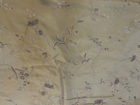 NEW SALE! 3 Yard Remnant- Queen Amaranth 100% Silk Taffeta Embroidered Floral Fabric- Gold