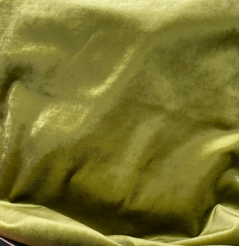 2 Yard Remnant: Designer Made In Belgium Upholstery Velvet Fabric- Green Yellow - Fancy Styles Fabric Pierre Frey Lee Jofa Brunschwig & Fils