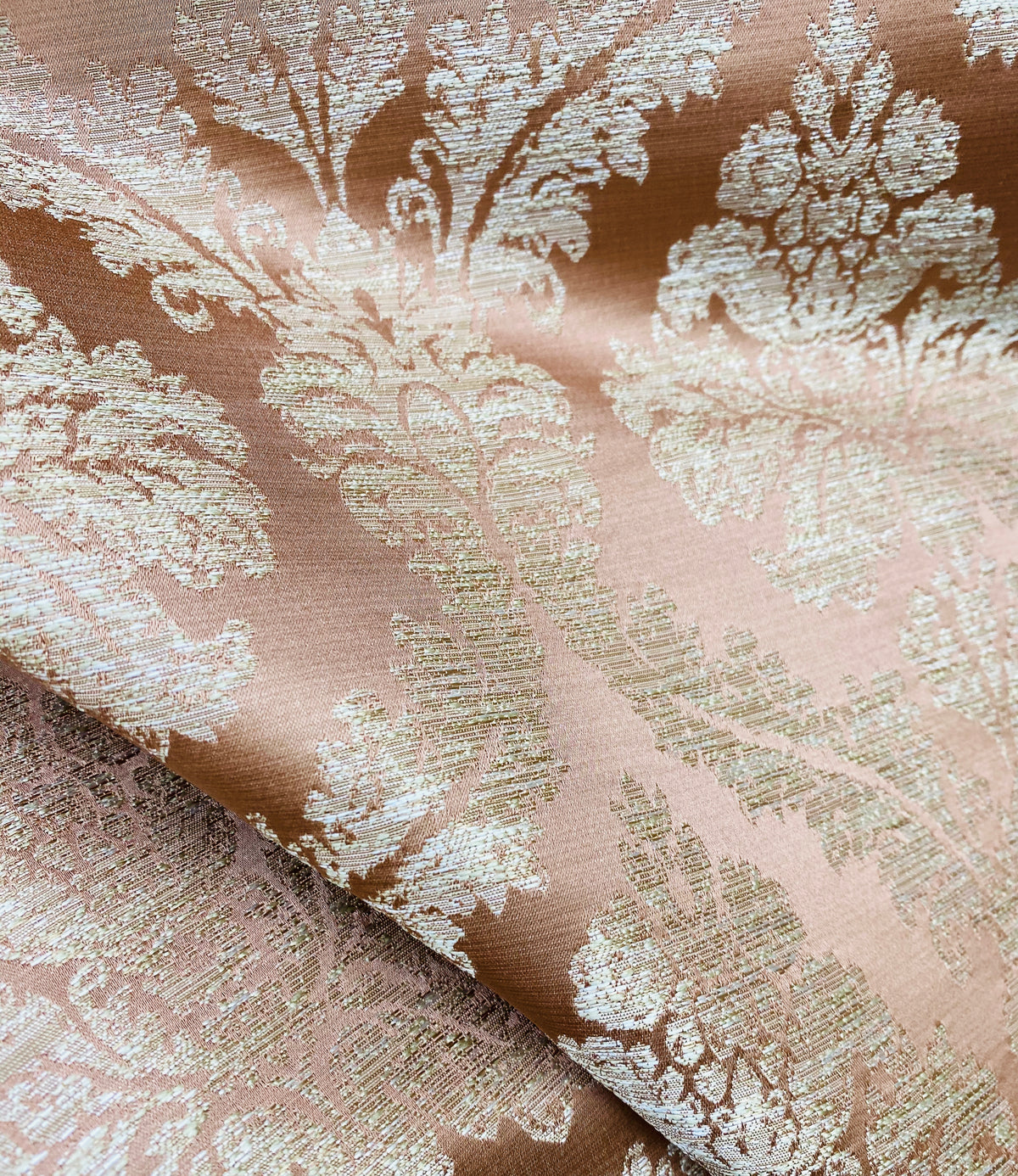 NEW! Princess Penelope Brocade Medallion Fabric- Salmon Pink - Fancy Styles Fabric Pierre Frey Lee Jofa Brunschwig & Fils