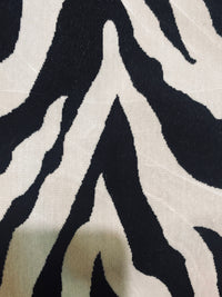 NEW Baroness Matilda Novelty Upholstery Platinum and Black Zebra Velvet- Made in Italy - Fancy Styles Fabric Pierre Frey Lee Jofa Brunschwig & Fils