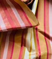NEW! Lady Leandra 100% Silk Taffeta Fabric -Red and Orange Stripes - Fancy Styles Fabric Pierre Frey Lee Jofa Brunschwig & Fils