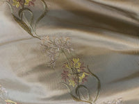 NEW Princess Cyrena 100% Silk Dupioni Embroidered Fabric Light Old Gold- SB_3_16 - Fancy Styles Fabric Pierre Frey Lee Jofa Brunschwig & Fils