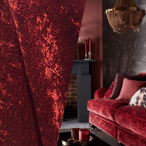 NEW! Sir Sylvio Luxury Heavyweight Upholstery Velvet Chenille Fabric - Red - BTY - Fancy Styles Fabric Pierre Frey Lee Jofa Brunschwig & Fils