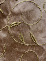 NEW Princess Pamela 100% Silk Dupioni Embroidered Fabric - Pink and Gold