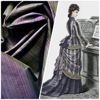 NEW! Lady Bridgette Designer 100% Silk Dupioni Fabric- Purple Stripes - Fancy Styles Fabric Pierre Frey Lee Jofa Brunschwig & Fils