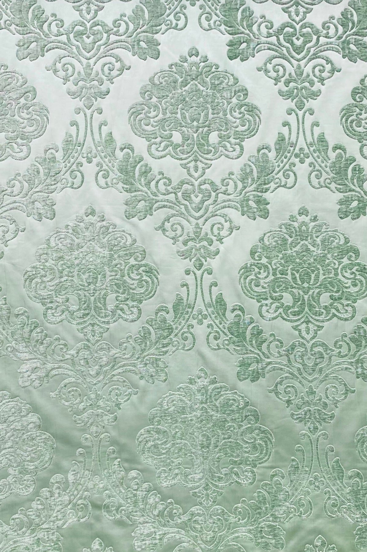 NEW King Julius Designer Brocade Satin Burnout Chenille Velvet Fabric - Mint - Fancy Styles Fabric Pierre Frey Lee Jofa Brunschwig & Fils