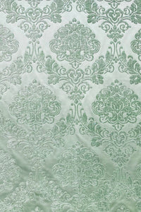 NEW King Julius Designer Brocade Satin Burnout Chenille Velvet Fabric - Mint - Fancy Styles Fabric Pierre Frey Lee Jofa Brunschwig & Fils
