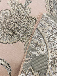 NEW Queen Kat Jacquard Satin Paisley Fabric Made in Italy- Upholstery & Drapery- Pink - Fancy Styles Fabric Pierre Frey Lee Jofa Brunschwig & Fils