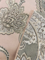 NEW Queen Kat Jacquard Satin Paisley Fabric Made in Italy- Upholstery & Drapery- Pink