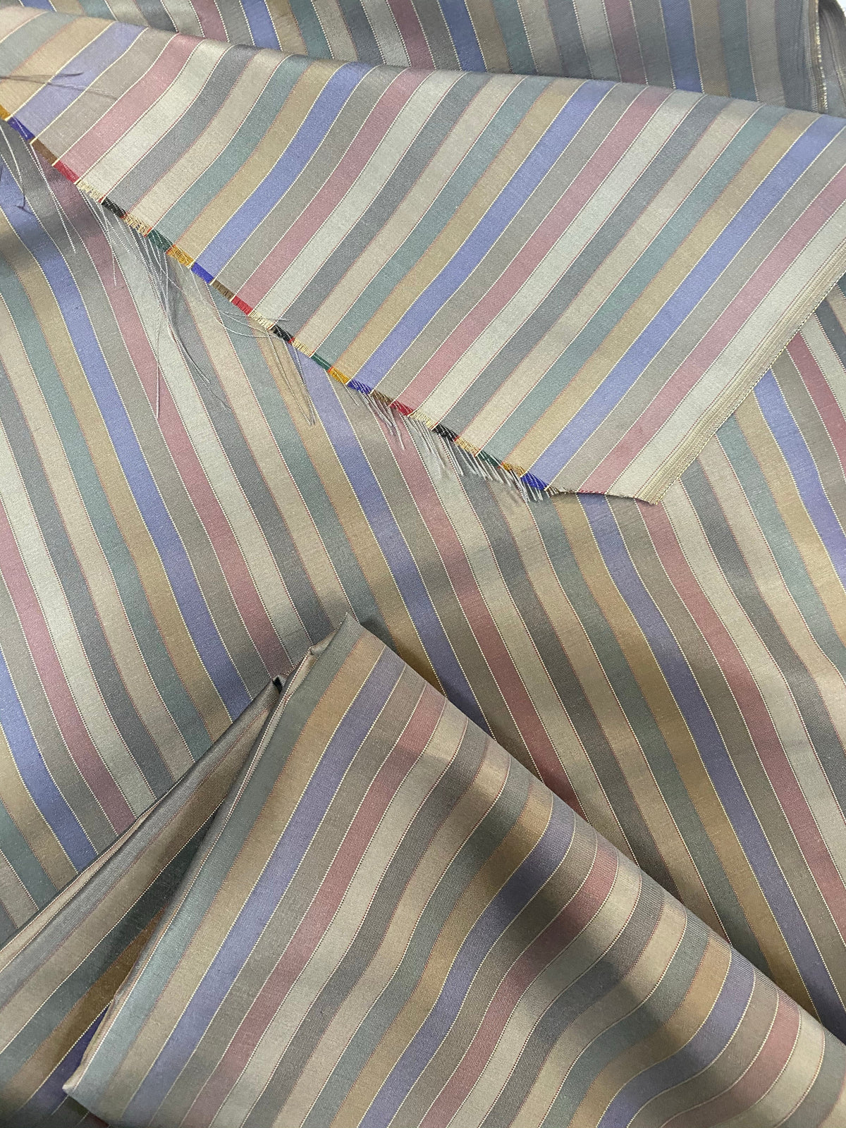 NEW Duchess Roxanne 100% Silk Taffeta Stripes - Blue-Grey SB_1_61 - Fancy Styles Fabric Pierre Frey Lee Jofa Brunschwig & Fils