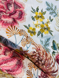 NEW! Lady Larissa Novelty Floral Embroidery Upholstery & Decorating Fabric - Fancy Styles Fabric Pierre Frey Lee Jofa Brunschwig & Fils