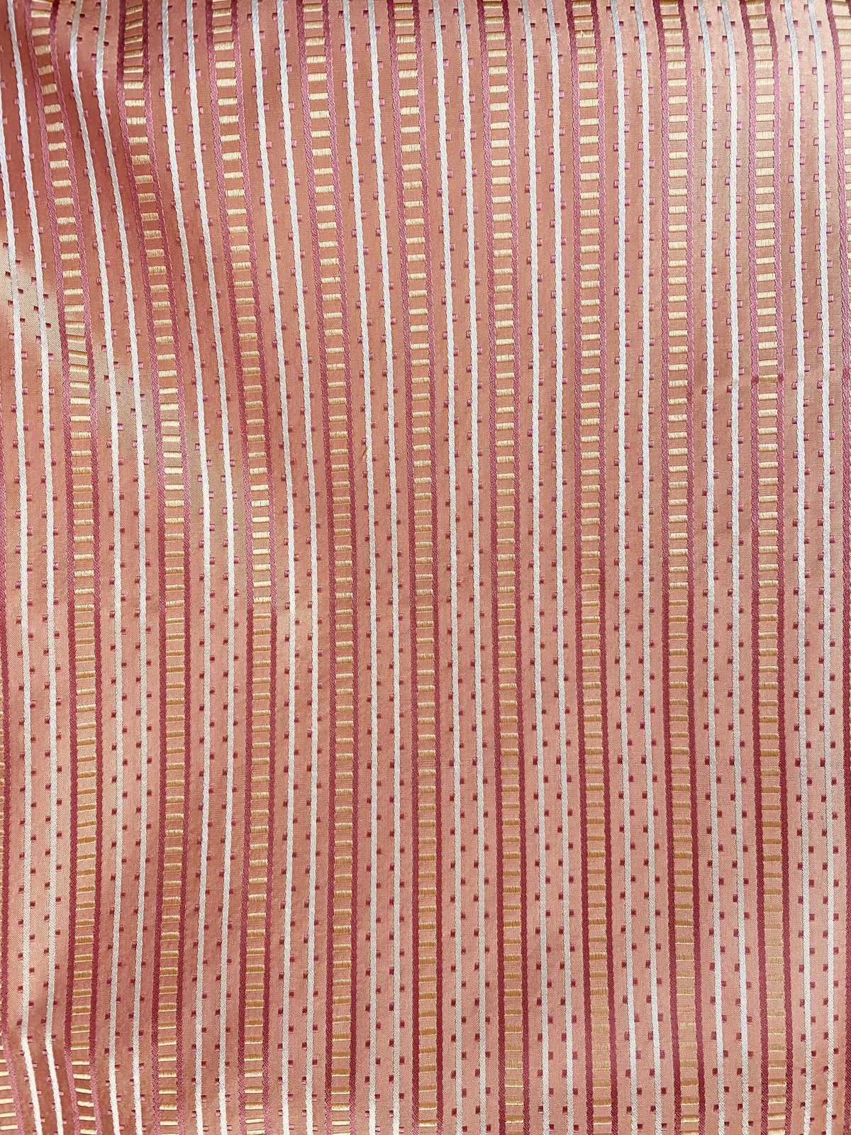 NEW! Back in stock! Lady Rebecca 100% Silk Taffeta Ribbon Stripe Fabric - Pink- SB_8_8 - Fancy Styles Fabric Pierre Frey Lee Jofa Brunschwig & Fils