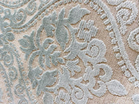 NEW! Sir Sanders Novelty Burnout Medallion Chenille Velvet Fabric - Light Aqua Blue- Upholstery - Fancy Styles Fabric Pierre Frey Lee Jofa Brunschwig & Fils