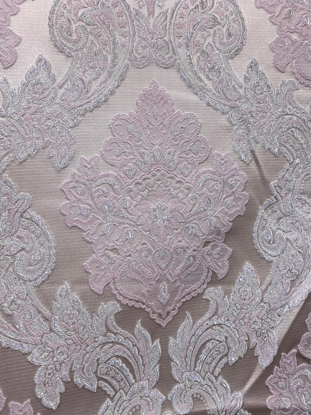 NEW King Rufus Brocade Satin Damask Decorating & Upholstery Fabric- Antique Pink - Fancy Styles Fabric Pierre Frey Lee Jofa Brunschwig & Fils