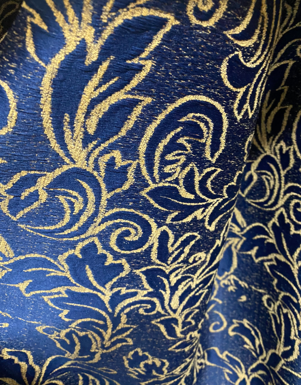 NEW Designer Velvet Chenille Burnout Upholstery Fabric - Blue & Peach- Upholstery - Fancy Styles Fabric Pierre Frey Lee Jofa Brunschwig & Fils