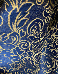 NEW Designer Velvet Chenille Burnout Upholstery Fabric - Blue & Peach- Upholstery - Fancy Styles Fabric Pierre Frey Lee Jofa Brunschwig & Fils