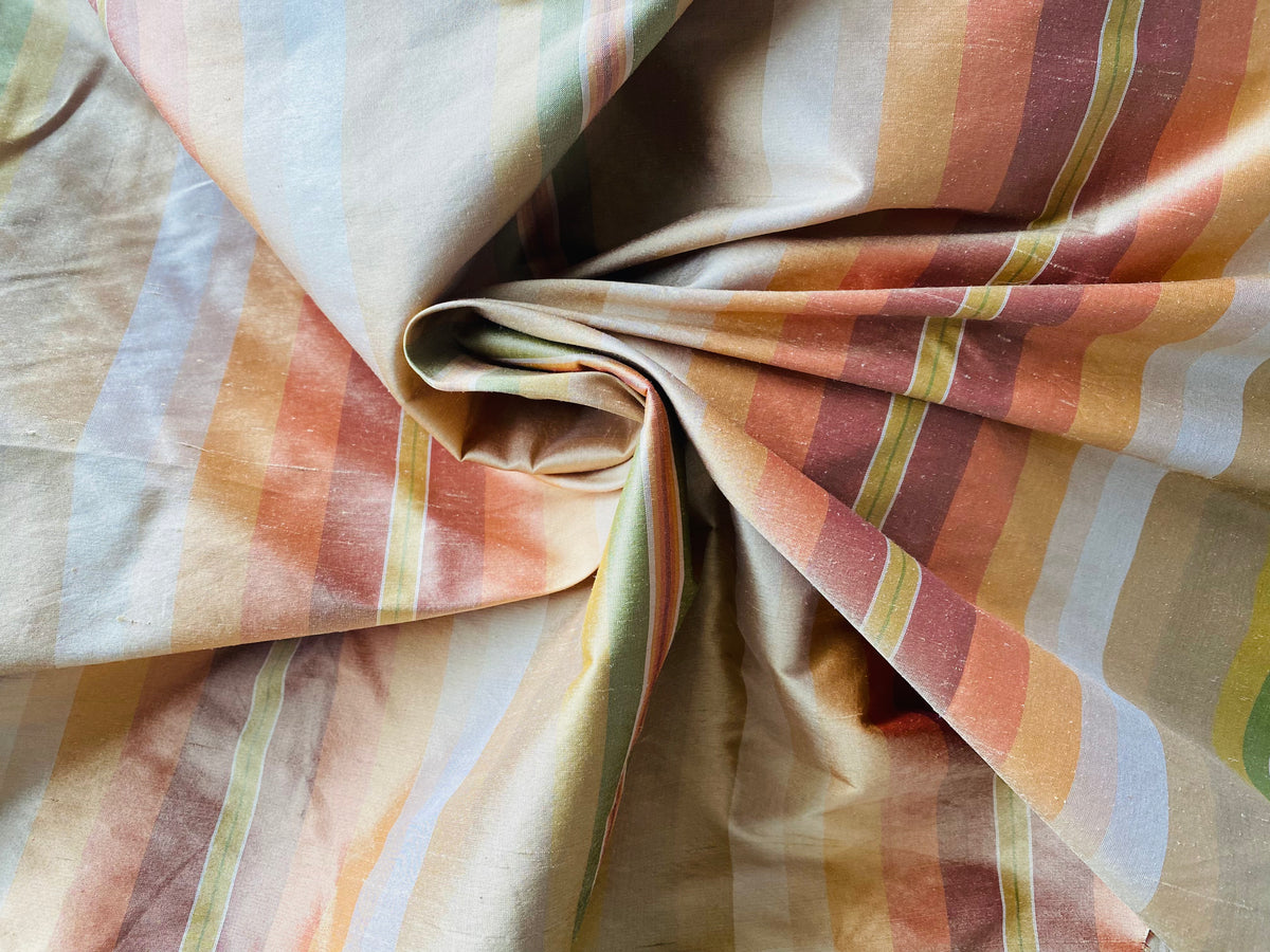 NEW Prince Charming 100% Silk Dupioni Fabric - Sunshine Stripes - Fancy Styles Fabric Pierre Frey Lee Jofa Brunschwig & Fils