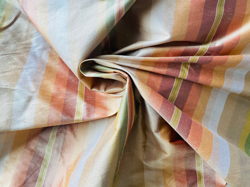 NEW Prince Charming 100% Silk Dupioni Fabric - Sunshine Stripes