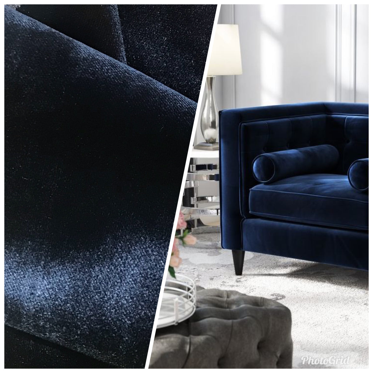 NEW King Silas Designer Made In Belgium Upholstery Velvet Fabric- Dark Blue - Fancy Styles Fabric Pierre Frey Lee Jofa Brunschwig & Fils