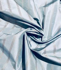 NEW! Lady Amalie 100% Silk Taffeta Fabric -Duck Egg with Gold Dot Stripes - Fancy Styles Fabric Pierre Frey Lee Jofa Brunschwig & Fils